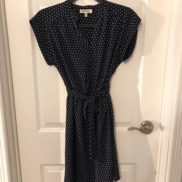 SMALL BLUE & WHITE MONTEAU MINI DRESS - Picture 5 of 10